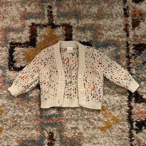 Hanna Andersson Chunky Knit Confetti Dot Cardigan, size 3T. Like new.